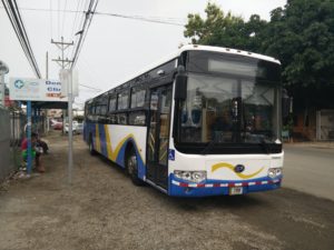 The bus from Playa del Coco to Liberia